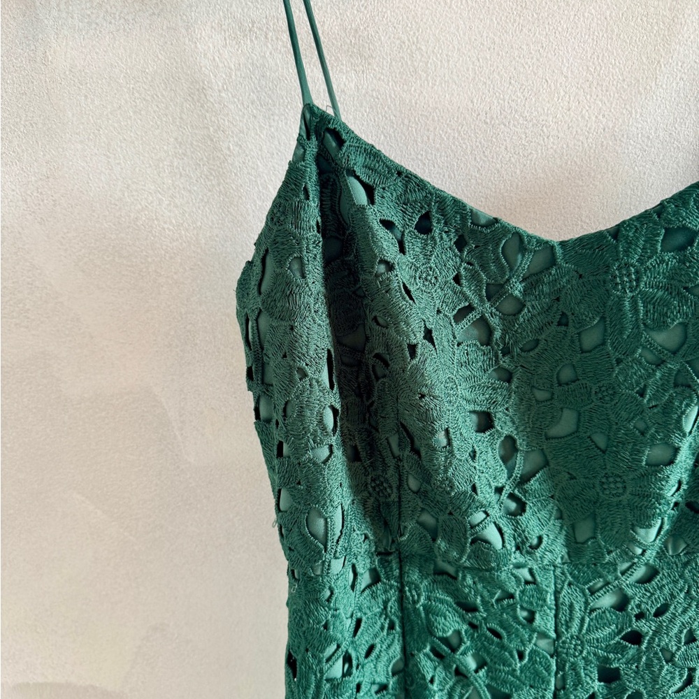 Club Monaco - Green Lace Jumpsuit - Size 4 - Picture 7 of 8